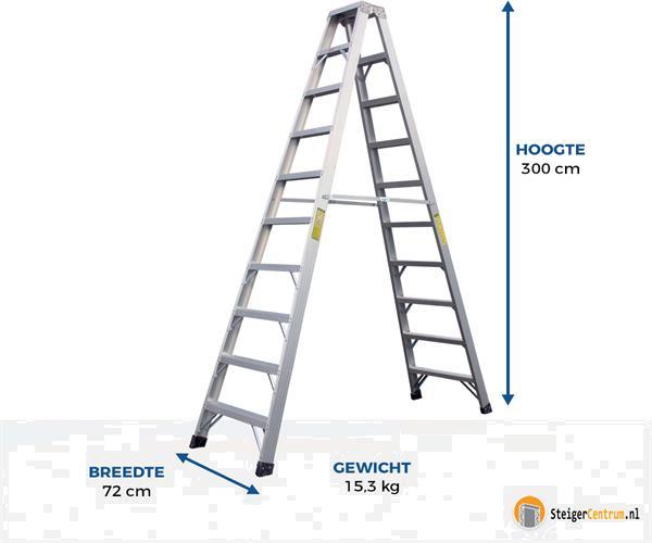 Grote foto dubbele trap 2x10 treden alu doe het zelf en verbouw ladders en trappen