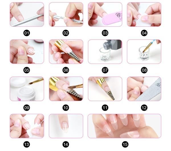 Grote foto nagel nep nagels kit starterspakket nepnagels set gel polyge beauty en gezondheid make up sets