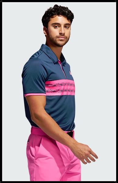 Grote foto adidas core polo lc navy pink kleding heren sportkleding
