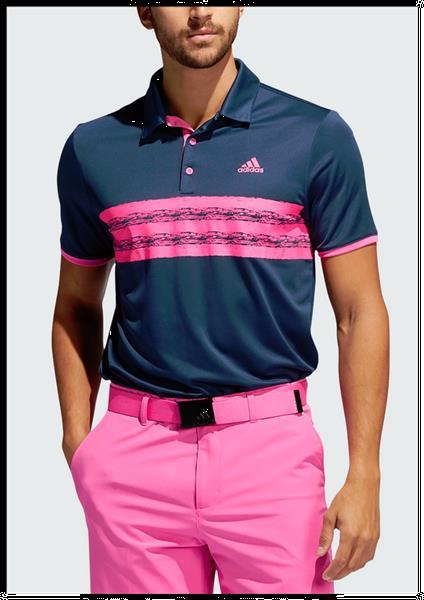 Grote foto adidas core polo lc navy pink kleding heren sportkleding