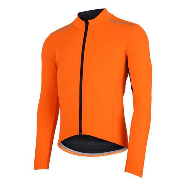 Grote foto fusion s3 cycling jacket orange x large kleding heren sportkleding