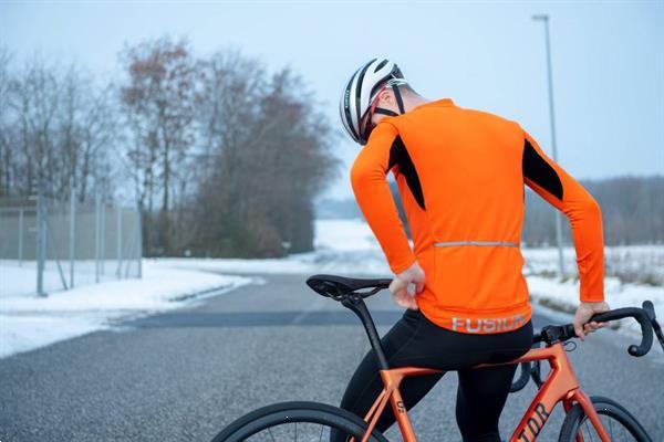 Grote foto fusion s3 cycling jacket orange x large kleding heren sportkleding