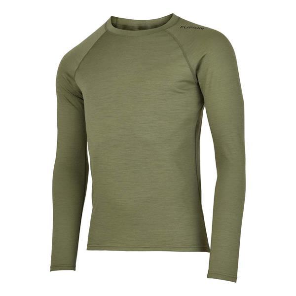 Grote foto fusion c3 merino thermo long sleeve green heren size kleding heren sportkleding