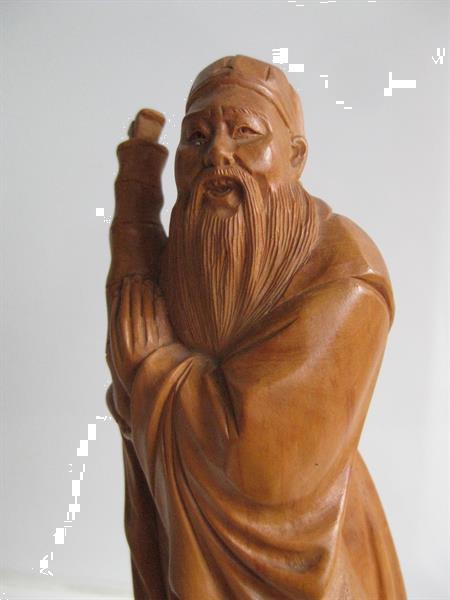 Grote foto antieke chinese wijsgeer antiek en kunst beelden houtsnijwerken