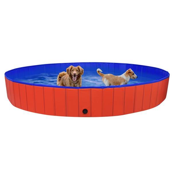 Grote foto vidaxl hondenzwembad inklapbaar 300x40 cm pvc rood dieren en toebehoren toebehoren