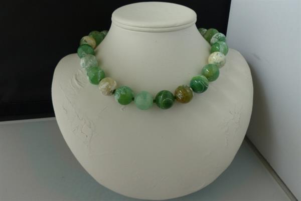 Grote foto groene agaat 18 mm ketting oorhanger set sieraden tassen en uiterlijk kettingen