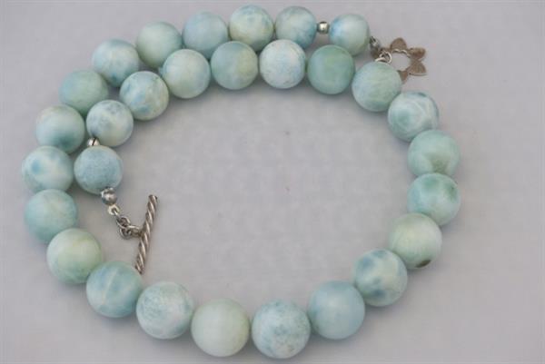 Grote foto authentieke larimar 14 mm ketting sieraden tassen en uiterlijk kettingen