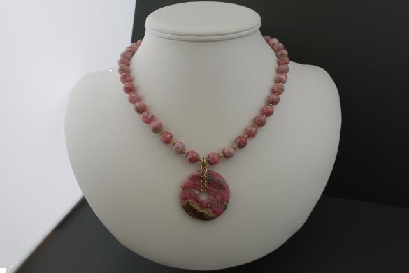 Grote foto ketting oorhanger set rhodochrosiet sieraden tassen en uiterlijk kettingen