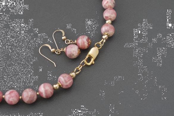 Grote foto ketting oorhanger set rhodochrosiet sieraden tassen en uiterlijk kettingen