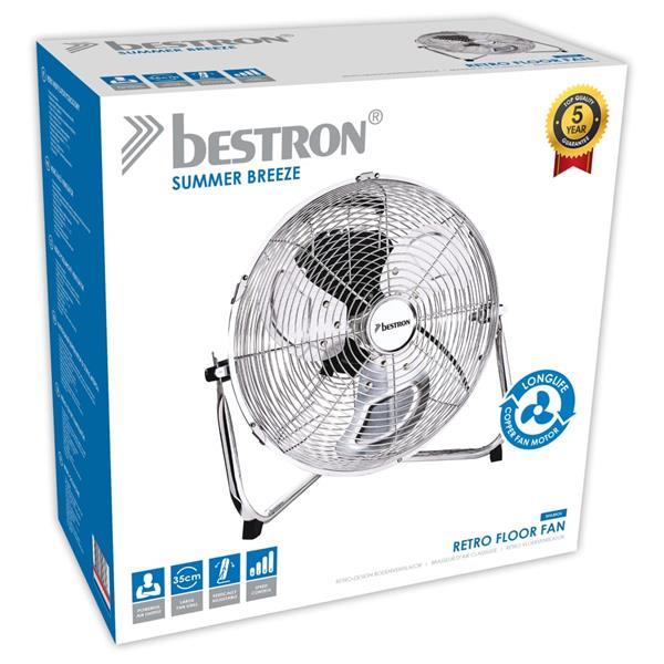 Grote foto bestron turboventilator dfa30ch 35 cm chroomkleurig witgoed en apparatuur ventilatoren en airco