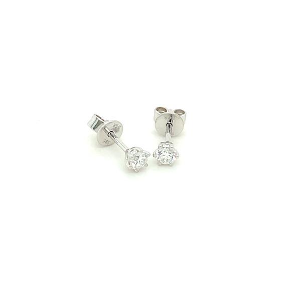 Grote foto solitair oorstekers 14 karaat witgoud met 0.20 ct. diamant sieraden tassen en uiterlijk oorbellen