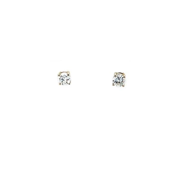 Grote foto witgouden solitair oorstekers met diamant 14 krt nieuw 1 sieraden tassen en uiterlijk oorbellen