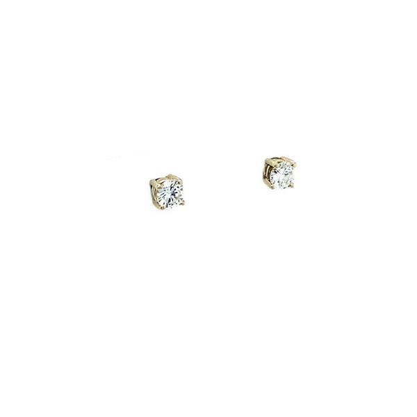 Grote foto witgouden solitair oorstekers met diamant 14 krt nieuw 1 sieraden tassen en uiterlijk oorbellen