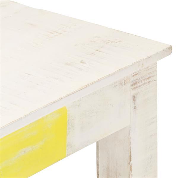 Grote foto vidaxl salontafel 110x60x45 cm massief mangohout wit huis en inrichting eettafels
