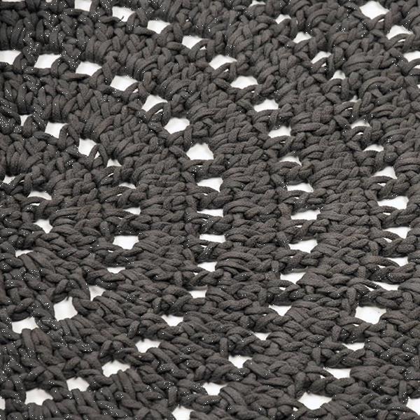 Grote foto label51 tapis tricot coton rond 150 cm anthracite huis en inrichting vloerbedekking en kleden
