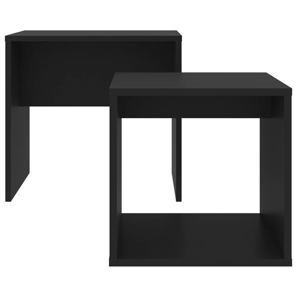 Grote foto vidaxl ensemble de tables basses noir 48x30x45 cm agglom r huis en inrichting eettafels