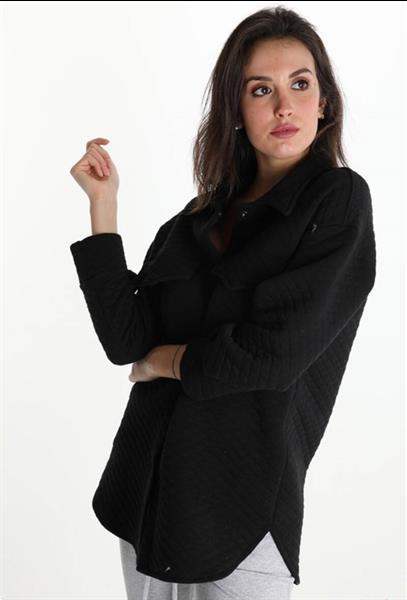 Grote foto black cotton jacket with buttons one size kleding dames jassen zomer