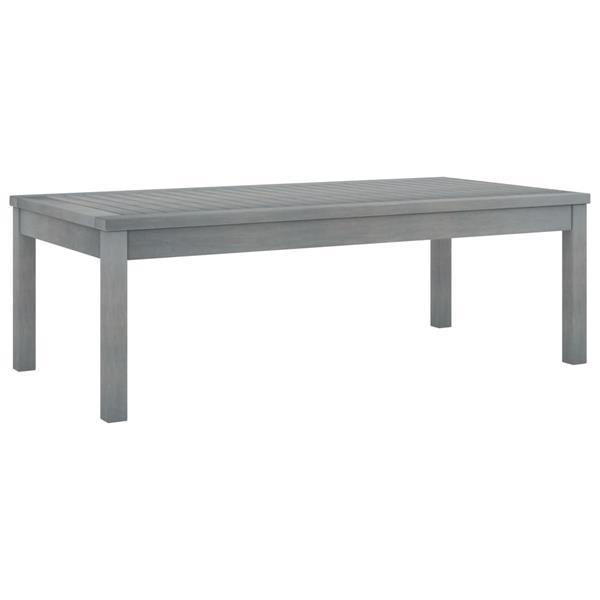 Grote foto vidaxl table basse 100x50x33 cm gris bois d acacia solide tuin en terras tuinmeubelen