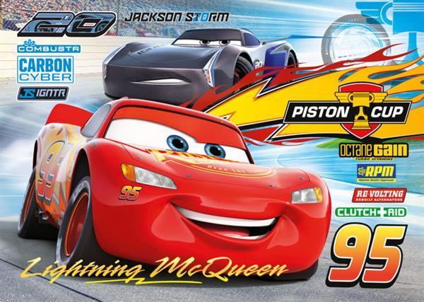 Grote foto legpuzzel cars 3 piston cup jongens karton 24 stukjes kinderen en baby puzzels