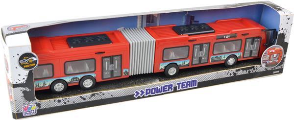 Grote foto stadsbus power team 49 x 12 cm rood grijs zwart kinderen en baby los speelgoed