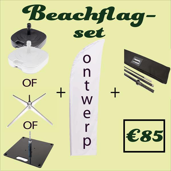 Grote foto beachflag set inclusief ontwerp onderstel en pole zakelijke goederen winkel en inventaris