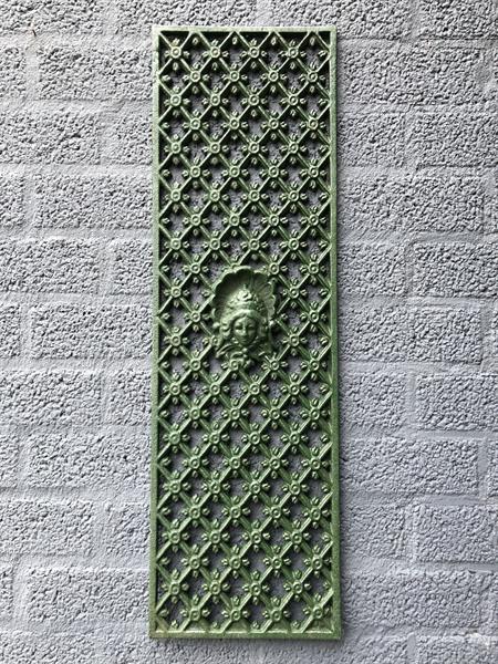 Grote foto gietijzer raam rooster wandornament rooster tuin en terras tuindecoratie