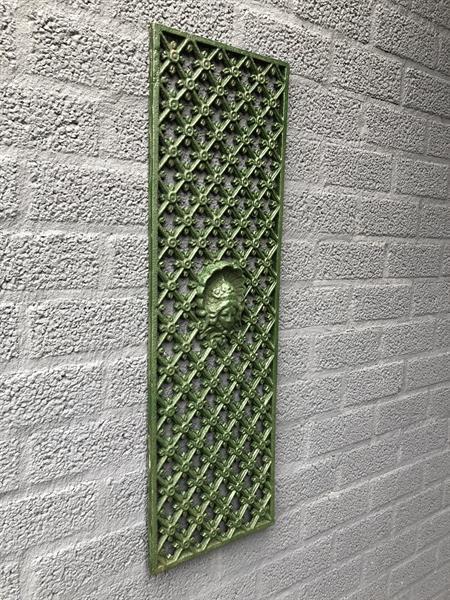 Grote foto gietijzer raam rooster wandornament rooster tuin en terras tuindecoratie