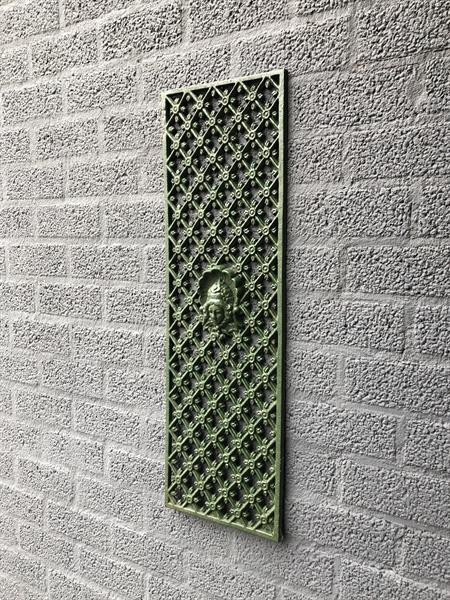 Grote foto gietijzer raam rooster wandornament rooster tuin en terras tuindecoratie