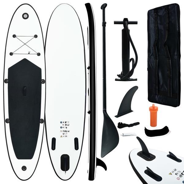Grote foto vidaxl stand up paddleboard opblaasbaar zwart en wit watersport en boten overige watersport en boten