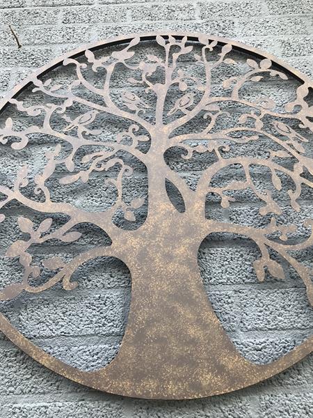 Grote foto een metalen wandornament de boom van het leven tuin en terras tuindecoratie