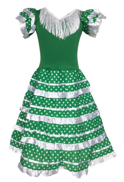 Grote foto spaanse jurk groen wit maat 8 lengte 80 cm kledingmaat 11 kleding dames carnavalskleding en feestkleding