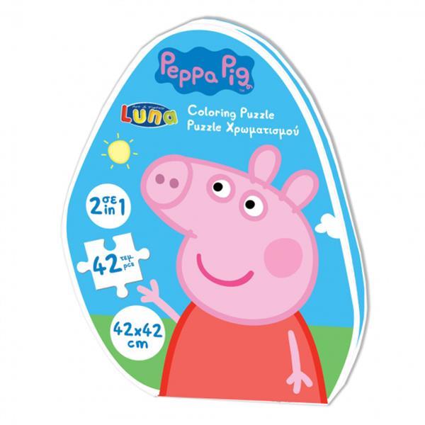Grote foto puzzel 2 in 1 peppa pig junior 42 x 42 cm 42 delig kinderen en baby puzzels