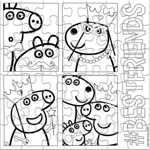 Grote foto puzzel 2 in 1 peppa pig junior 42 x 42 cm 42 delig kinderen en baby puzzels