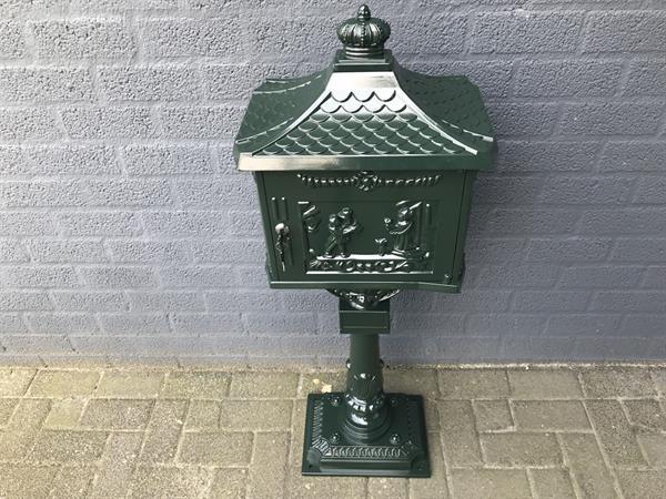 Grote foto staande brievenbus postbus groen engelse stijl tuin en terras tuindecoratie