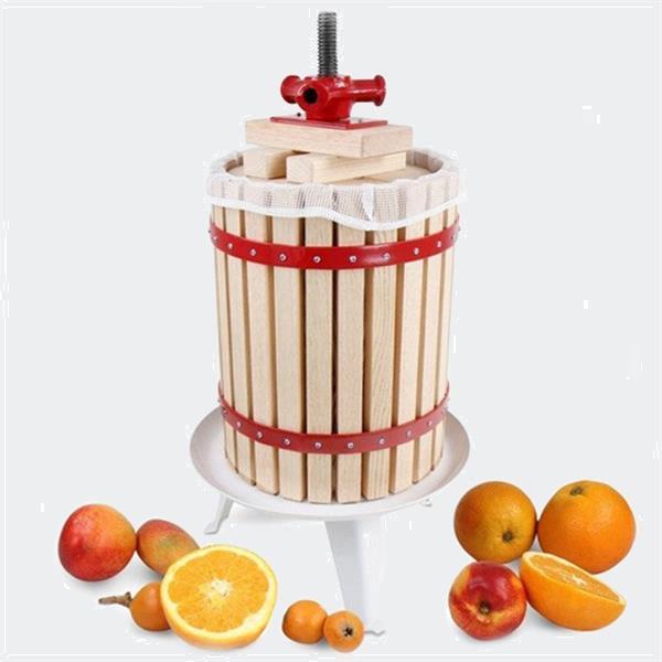 Grote foto fruitpers hout 6 liter appelwijn cider incl. 1 pulpdoek witgoed en apparatuur keukenmachines