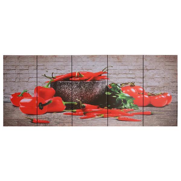 Grote foto wandprintset paprika 200x80 cm canvas meerkleurig verzamelen beelden en beeldjes