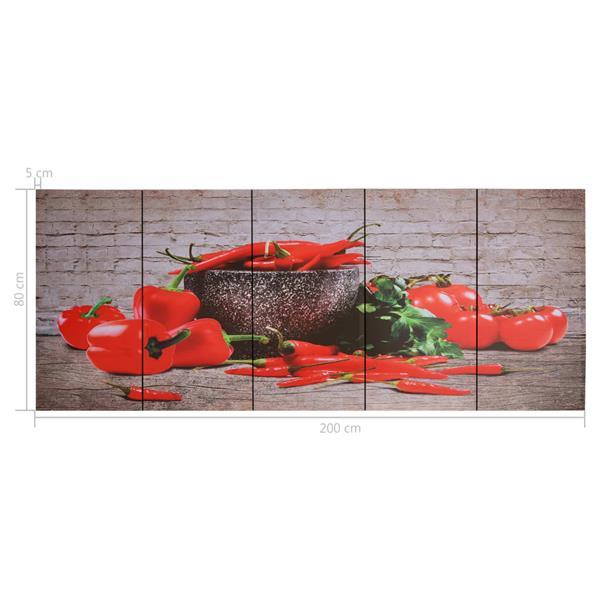 Grote foto wandprintset paprika 200x80 cm canvas meerkleurig verzamelen beelden en beeldjes
