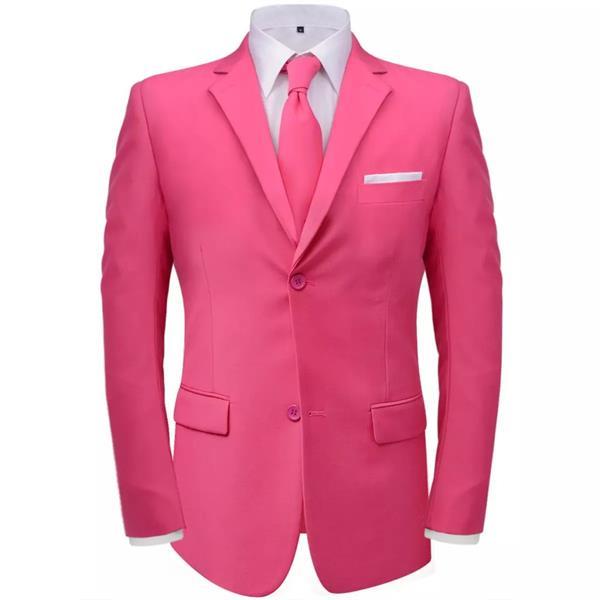 Grote foto tweedelig pak met stropdas roze mannen maat 48 kleding dames carnavalskleding en feestkleding