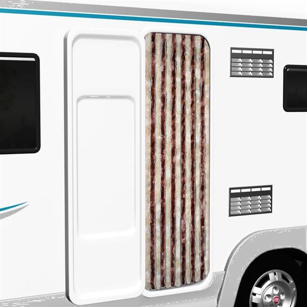 Grote foto vidaxl vliegengordijn 56x185 cm chenille beige en lichtbruin caravans en kamperen overige caravans en kamperen