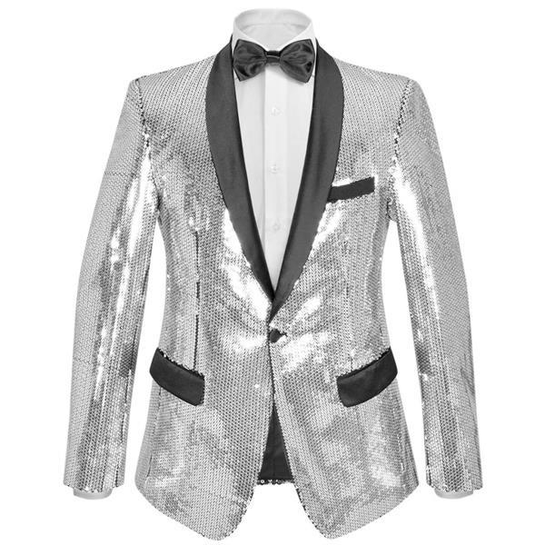 Grote foto blazer heren met pailletten zilver maat 46 kleding dames carnavalskleding en feestkleding