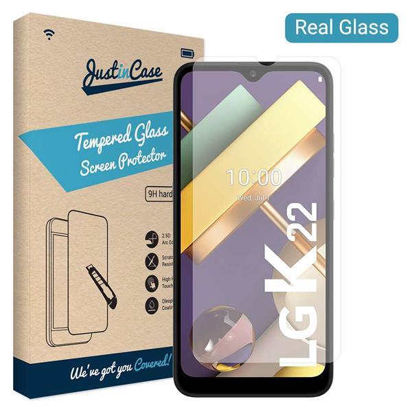 Grote foto just in case lg k22 tempered glass clear telecommunicatie tablets