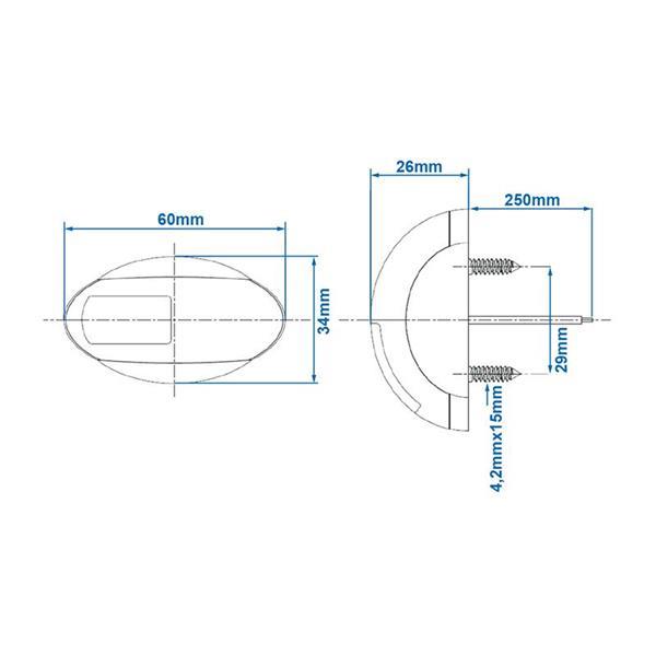 Grote foto markeringslamp 10 30v rood 60x34mm led auto diversen aanhangers