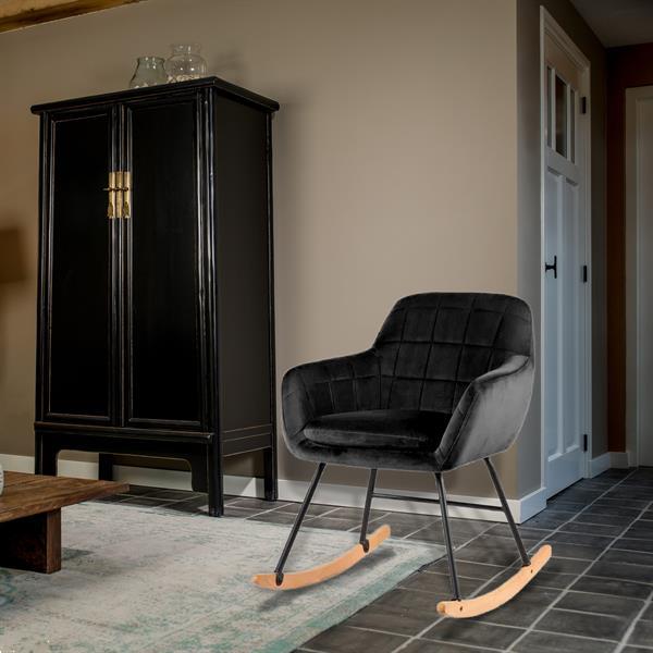 Grote foto schommelstoel sofie zwart velvet huis en inrichting stoelen