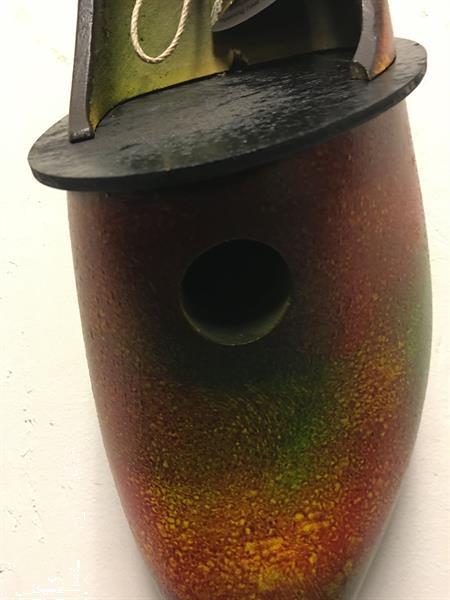 Grote foto vogelhuisje in de vorm van een klomp hout tuin en terras tuindecoratie