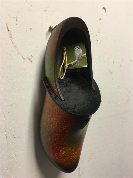 Grote foto vogelhuisje in de vorm van een klomp hout tuin en terras tuindecoratie