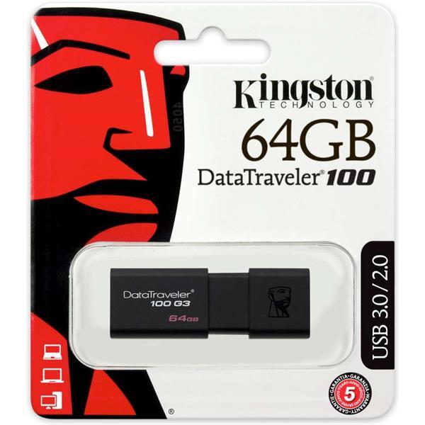Grote foto kingston datatraveler 100 g3 64gb usb stick 3.0 flash drive audio tv en foto onderdelen en accessoires