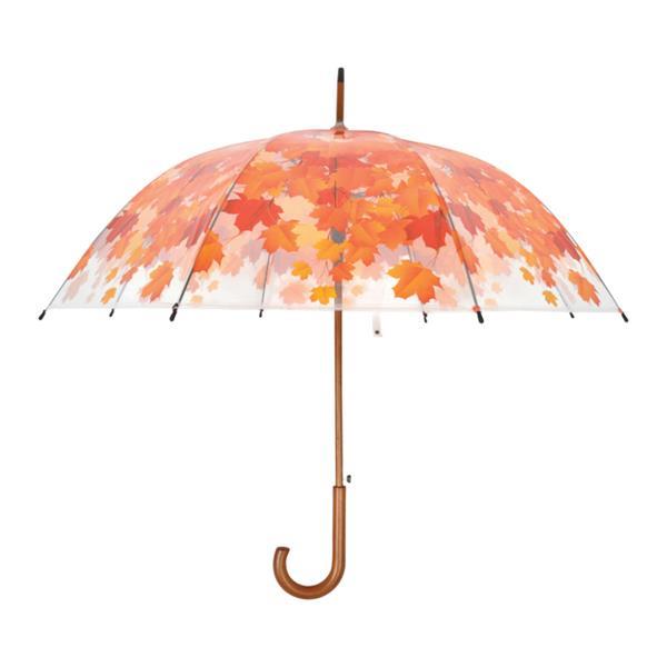 Grote foto paraplu transparant bladeren herfst kleding dames sieraden