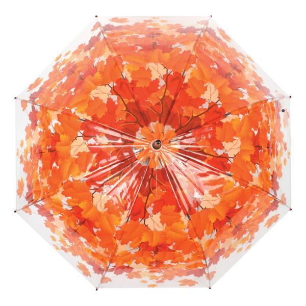 Grote foto paraplu transparant bladeren herfst kleding dames sieraden