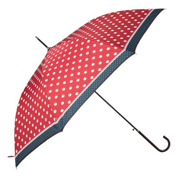 Grote foto paraplu rood met witte stip kleding dames sieraden