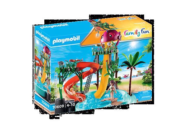 Grote foto playmobil family fun 70609 water park met glijbanen kinderen en baby duplo en lego